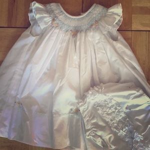 Lovely smocked, embroidered special occasion dress